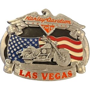 🏍 1999 Limited Edition Harley-Davidson Cafe Las Vegas Belt Buckle.